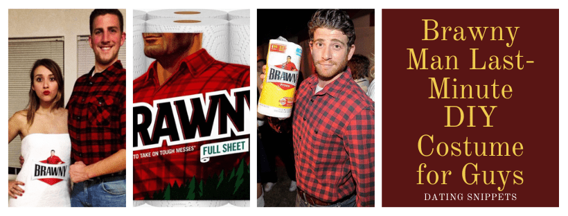 Brawny man last-minute and cheap DIY costume idea for guys and cheap costumes for college men and guys in college for fit guys using regular clothes