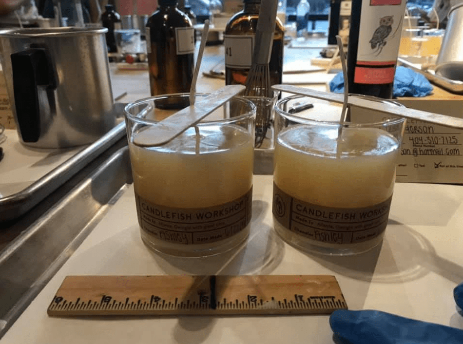 candle making class at Candlefish in Atlanta, GA for a date night ideas by Dating Snippets