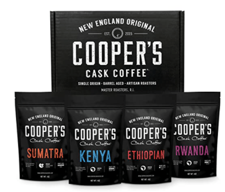 Gourmet Coffee Sampler Gift Box Set by Cooper's Cask Coffee